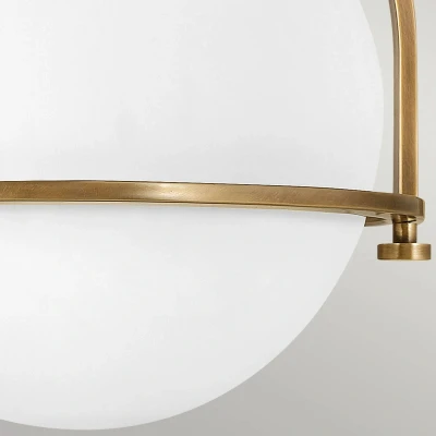 Abbildung von Elstead Lighting QN Somerset F O HB QUINTIESSE Deckenleuchte E27 1x40W Stahl Messing, Glas Opal H:31.8cm Ø28.2cm dimmbar