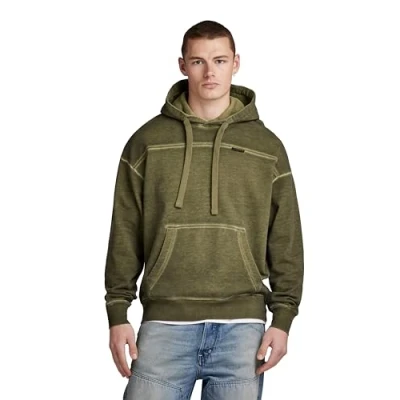 Abbildung von G Star Garment DYED Loose Kapuzenpullover, Herren, Größe: Medium, Dark olive gd