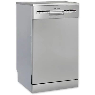 Abbildung von Exquisit Geschirrspüler GSP9109 030E silber 45 cm unterbaufähig und freistehend 9 Maßgedecke LED Spülmaschine
