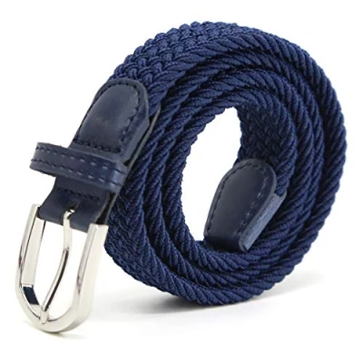 Abbildung von AnJuHoPa Mehrfarbiger elastischer Gürtel für Jungen und Mädchen 2,5 cm breit 80 lang modisch langlebig einfach zu bedienen Marine