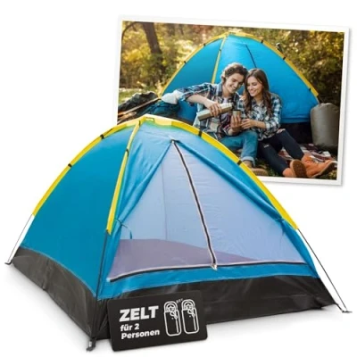 Abbildung von STREND PRO Campingzelt 2 Personen 205x150x100 cm Wurfzelt, Kuppelzelt Wasserdicht, Camping Zelt Leicht für Festival, Garten, Outdoor