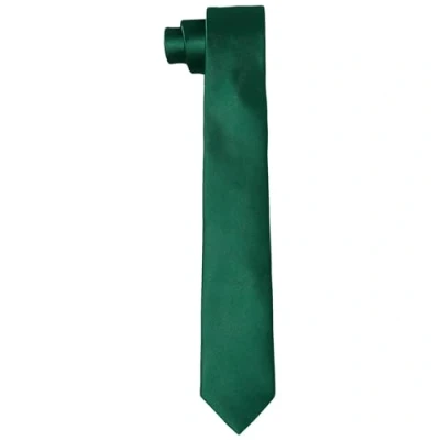 Abbildung von DonDon Krawatten für Herren handgefertigt Seiden Look 6 cm Krawatte Dunkelgrün