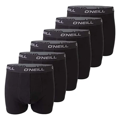 Abbildung von O&#039;Neill Boxershorts Herren 6er Pack Baumwolle Uni Sport Boxer Männer Basic Trunk Unterwäsche, Größe:XL, Vorteilspacks:6X Black (6990)