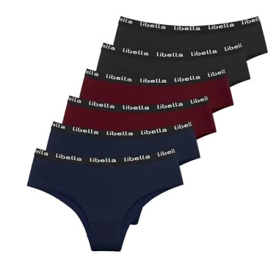 Abbildung von Libella Unterhosen Damen Baumwolle,6er Pack Slips Mehrpack Baumwoll Unterwäsche Bequeme Frauen Panties 3411 B M