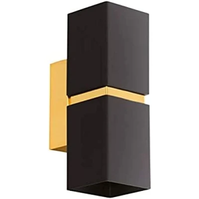 Abbildung von Eglo 95373 Wandleuchte Passa in schwarz, gold 2X4W L:5,5 H:17cm