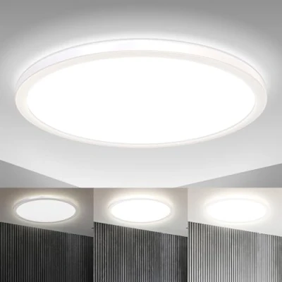 Abbildung von B.K.Licht LED Deckenlampe mit indirektem Licht, ultraflach, in Stufen dimmbar, Panel, Deckenleuchte, Lampe, Wohnzimmerlampe, Schlafzimmerlampe, Küchenlampe, Flurlampe, 42x2,9 cm, Weiß