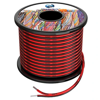 Abbildung von 22awg 2x0,3mm² Silikon Elektrischer Draht Kabel sauerstofffrei hochtemperaturbeständiger verseilter verzinnter Kupferdraht, 2x30 Meter