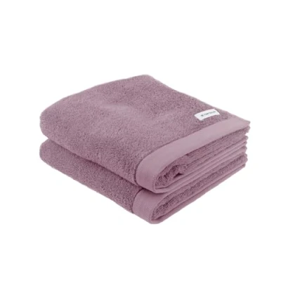 Abbildung von TOM TAILOR Handtuch, 2er Set, 50 x 100 cm, 100% Baumwolle / Frottier, mit Aufhänger und Label Logo, COLOR BATH TOWEL Lila (Cozy Mauve)