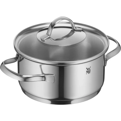Abbildung von WMF Provence Plus Kochtopf klein 16cm, Glasdeckel, Bratentopf Induktion 1,5l, Cromargan Edelstahl poliert, unbeschichtet, backofengeeignet