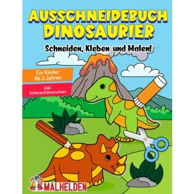 Abbildung von Ausschneidebuch Dinosaurier: Das große Dino Bastelbuch Schneiden, Kleben, Malen! Ausschneiden für Kinder ab 3 inkl. Scherenführerschein Basteln Jahren zur Frühförderung