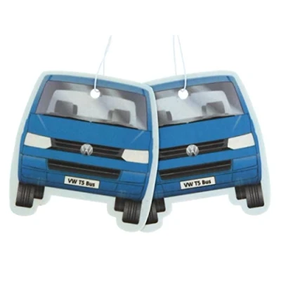 Abbildung von BRISA VW Collection Volkswagen Luft Erfrischer Duft Spender Baum im T5/T6 Bus Motiv (Fresh/Blau/2ER Set)