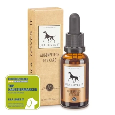 Abbildung von AUGENPFLEGE für Hunde sanfte Reinigung, beruhigt und regeneriert, löst Verkrustungen Schmutz, spendet Feuchtigkeit, mit Kühleffekt, von LILA LOVES IT, 30 ml