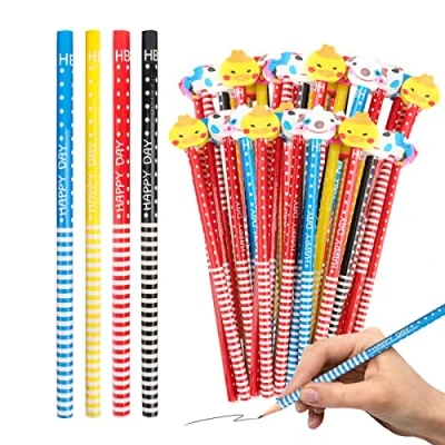 Abbildung von JOPHEK HB Bleistifte Set, 40x Stifte Set mit Radiergummi, Zeichnung Schreiben Bleistift Gummi, Mehrfarbig Kinder Schüler Zeichenwerkzeuge für Zeichnen und Skizzieren