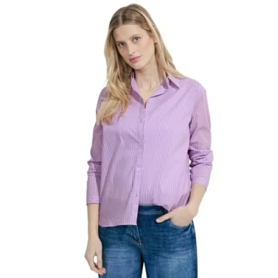 Abbildung von Cecil Gestreifte Hemdbluse, Damen, Größe: Large, Lila