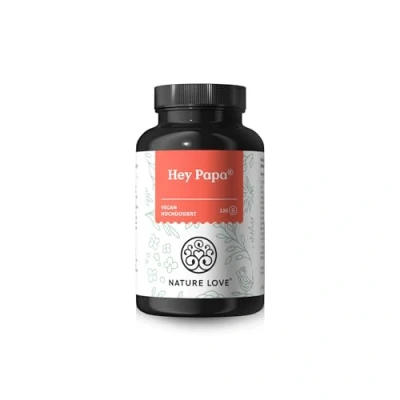 Abbildung von Hey Papa Fertilitätskapseln 120 Kapseln für Männer mit Kinderwunsch 12 Inhaltsstoffe: Folsäure, Maca, Selen, Zink, L Arginin, Carnitin, Q10, Vitamin C, B6, B12, D3 und E vegan laborgeprüft