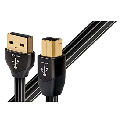 Abbildung von AudioQuest 3m Pearl USB A B Stecker schwarzes Kabel (3m, A, B, 2.0, Stecker/Stecker, Schwarz)