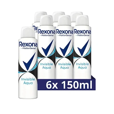 Abbildung von Rexona MotionSense Deo Spray Invisible Aqua Anti Transpirant mit 48 Stunden Schutz gegen Körpergeruch und Achselnässe 6x 150 ml