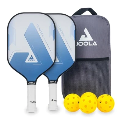 Abbildung von JOOLA Pickleball Set Blue Lightning Inklusive 2 Schläger, 4 Bällen und Tasche, ideal für Freizeitspieler, Tundra, 7 teilig