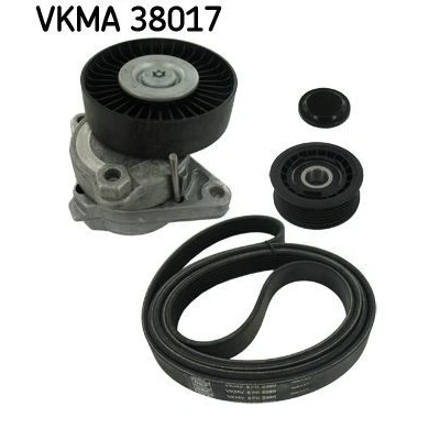 Abbildung von SKF VKMA 38017 Keilrippenriemensatz ohne Spanndämpfer, Spannrolle MERCEDES BENZ: E Class Saloon, CLK Coupe, C CHRYSLER: Crossfire Coupe