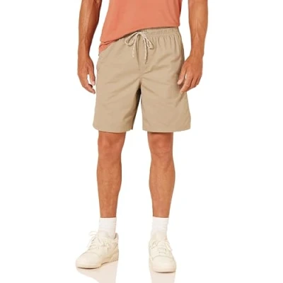 Abbildung von Amazon Essentials Herren Walkshorts, Beininnenlänge 20,3 cm, Lockere Passform, Mit Kordelzug (In Übergröße Erhältlich), Khakibraun, M