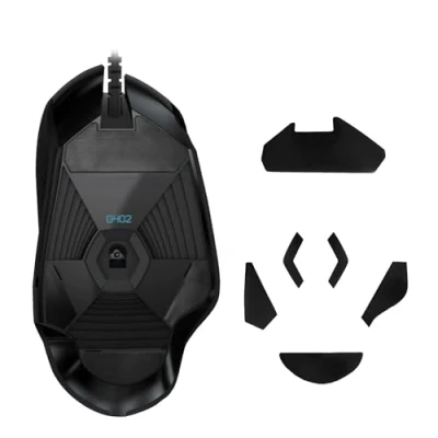 Abbildung von kwmobile Mouse Feet Sticker kompatibel mit Logitech G402 Ersatz Glider Mausfüße passgenau Maus Glides in Schwarz