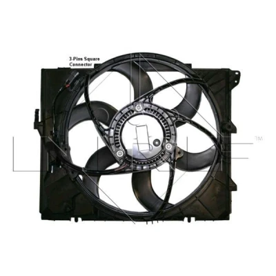 Abbildung von NRF 47209 Lüfter 488 12 400 mit Kühlerlüfterrahmen (Zarge), bürstenloser Motor Steuergerät BMW: 3 Saloon, Coupe, 1 Hatchback kfzteile, mister