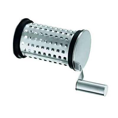 Abbildung von RÖSLE Reibe Einsatz Mittel für Käsemühle, grobe Flocken, zum Reiben von Käse und Schokolade, Edelstahl 18/10, Spülmaschinengeeignet, 15,5 x 9,6 5,9 cm