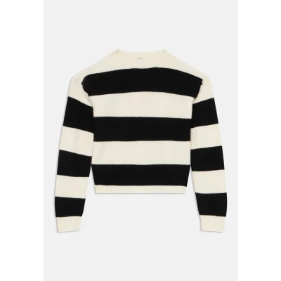 Abbildung von ONLY Girls Kogfranca Short Stripe Strickpullover für Kinder, Größe: 146/152, Night sky/cloud dancer