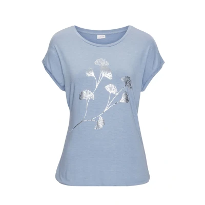 Abbildung von Lascana Kurzarm Tshirt print, Damen, Größe: 32/34, Hellblau