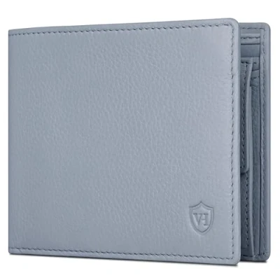 Abbildung von VON HEESEN Leder Geldbörse RFID Schutz I Echtleder Geldbeutel für Damen &amp; Herren Portemonnaie Brieftasche Wallet Portmonee (Hellblau)