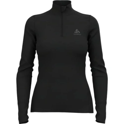 Abbildung von Odlo Damen Funktionsunterwäsche Langarm Shirt mit Reißverschluss MERINO 200, black, S
