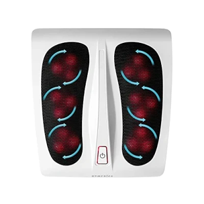 Abbildung von HoMedics Shiatsu Fußmassagegerät elektrisch Massagegerät für Füße inkl. 18 Massageköpfen, tiefenwirksame Fußpflege mit Wellness Wärmefunktion Mehr Vitalität müde und Beine Weiß