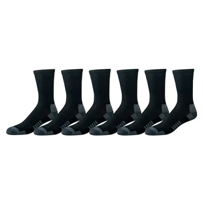 Abbildung von Amazon Essentials Herren Bequeme Sport Knöchelsocken Aus Gepolsterter, Atmungsaktiver Funktionsbaumwolle, 6 Paar, Schwarz, 46 48.5