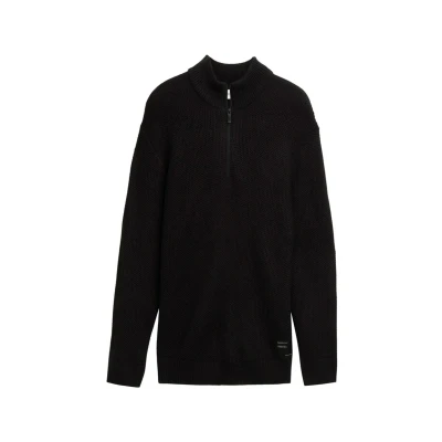 Abbildung von TOM Tailor Denim Troyer Strickpullover, Herren, Größe: Small, Black