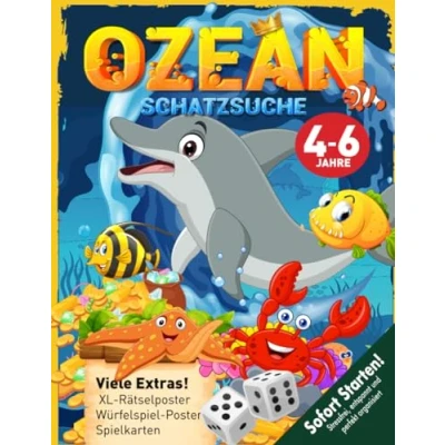 Abbildung von Spannende Ozean Schatzsuche Kindergeburtstag 4 6 Jahre: Helft der Meerestierbande, findet den Unterwasserwelt Schatz mit dem magischen Armband startklare Schnitzeljagd! (Bravo Schatzsuche)