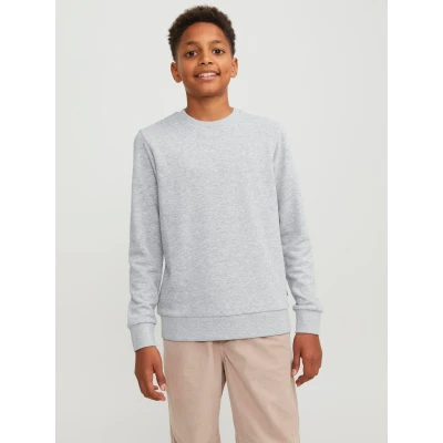 Abbildung von Jack &amp; Jones Junior Jjebradley CREW Sweatshirt für Kinder, Größe: 128, Light grey melange