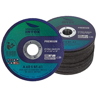 Abbildung von INTOX 125mm x 1,0mm Dünne Trennscheiben 50er Pack für Metall, Stahl &amp; Edelstahl Premium INOX Flexscheiben Winkelschleifer Präzises Schnelles Schneiden, ISO9001 Zertifiziert
