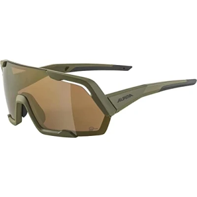 Abbildung von ALPINA ROCKET Q LITE Verspiegelte, Kontrastverstärkende &amp; Beschlagfreie Sport Fahrradbrille Mit 100% UV Schutz Für Erwachsene, olive matt, One Size