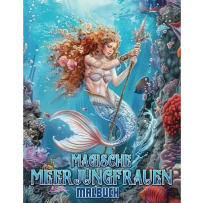 Abbildung von Magische Meerjungfrauen Malbuch: Stressabbau und Entspannung mit 85 Graustufen Illustrationen von magischen Fantasiewelten