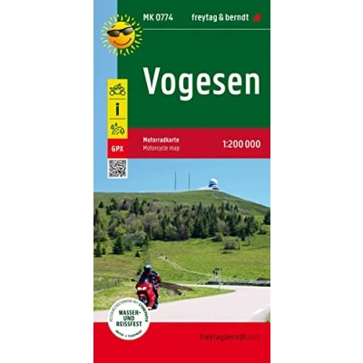 Abbildung von Vogesen, Motorradkarte 1:200.000, freytag &amp; berndt: Toureninfos, GPX Tracks, wasserfest und reißfest (freytag berndt Motorradkarten)