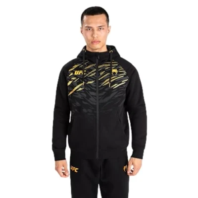 Abbildung von Venum UFC Authentic Fight Night 4.0 Replica MENS Hoodies FULL ZIP Sweatjacke, Herren, Größe: XXL, Black/gold