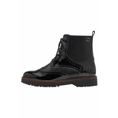 Abbildung von s.Oliver Damen Schnürstiefel ohne Absatz mit Reißverschluss Vegan, Schwarz (Black), 39 EU