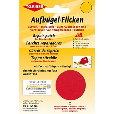Abbildung von Kleiber + Co.GmbH Aufbügel Flicken Zephir, rot, ca. 40 cm x 12