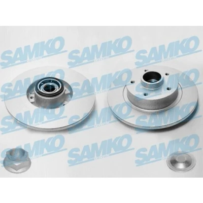 Abbildung von SAMKO R1049PRCA Bremsscheibe 274 11 5 voll beschichtet mit Radlagersatz, ABS Sensorring, Kappe Zubehör RENAULT: SCENIC 3, GRAND 3