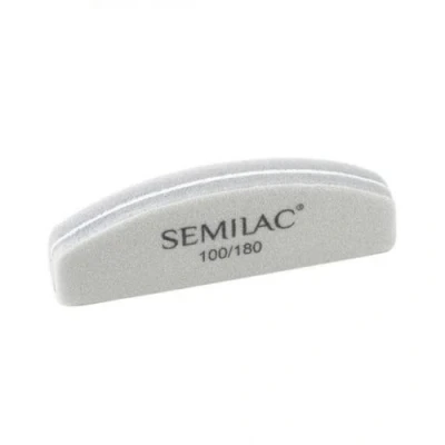 Abbildung von Semilac Nagelfeile Halbmond Mini 100/180 für Maniküre und Pediküre glättet Naturgel Acrylnägel