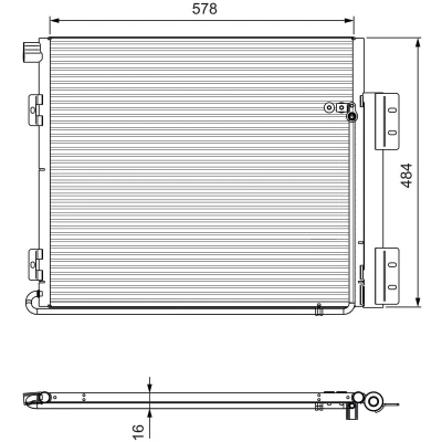 Abbildung von VALEO 815060 Klimakondensator ohne Trockner Aluminium 482 R 134a