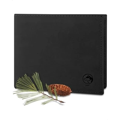 Abbildung von Wolfstrøm Geldbörse Herren Leder &#039;Nørge XL&#039; Tri Fold Portemonnaie RFID Blocker 8 Karten Fach, Ausweis 2X Großes Zusatzfach, Scheinfach, Kleingeldfach Vintage Black