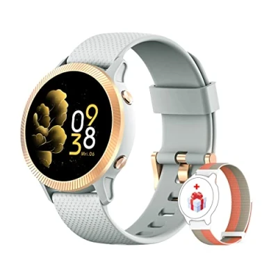 Abbildung von IOWODO Smartwatch IP68 Fitness Tracker Uhr Touchscreen Damen Uhren Watch für Android IOS, Aktivitätstracker mit Blut Sauerstoff Pulsmesser Schlafmonitor Sportuhr Musiksteuerung (Grau)