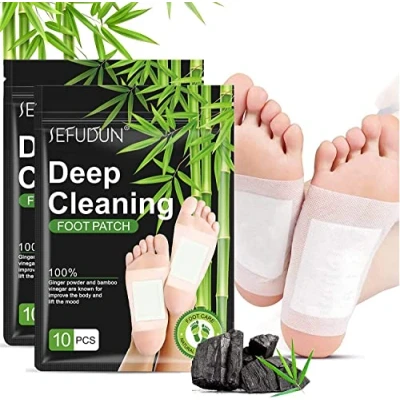 Abbildung von Detox Fußpflaster 20PCS für Stressabbau und Tiefschlaf, Pflaste Natürliche Bambusessig Ginger Vital Pflaster, Original Entgiftung Fuß Pads