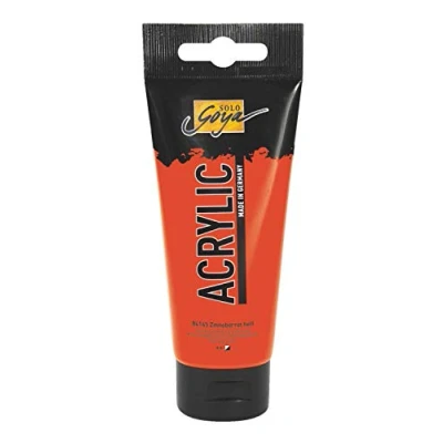 Abbildung von KREUL 84145 Solo Goya Acrylic, 100 ml Tube in zinnoberrot hell, cremige vielseitig einsetzbare Acrylfarbe Studienqualität, auf Wasserbasis, schnell und matt trocknend, gut deckend, wasserfest